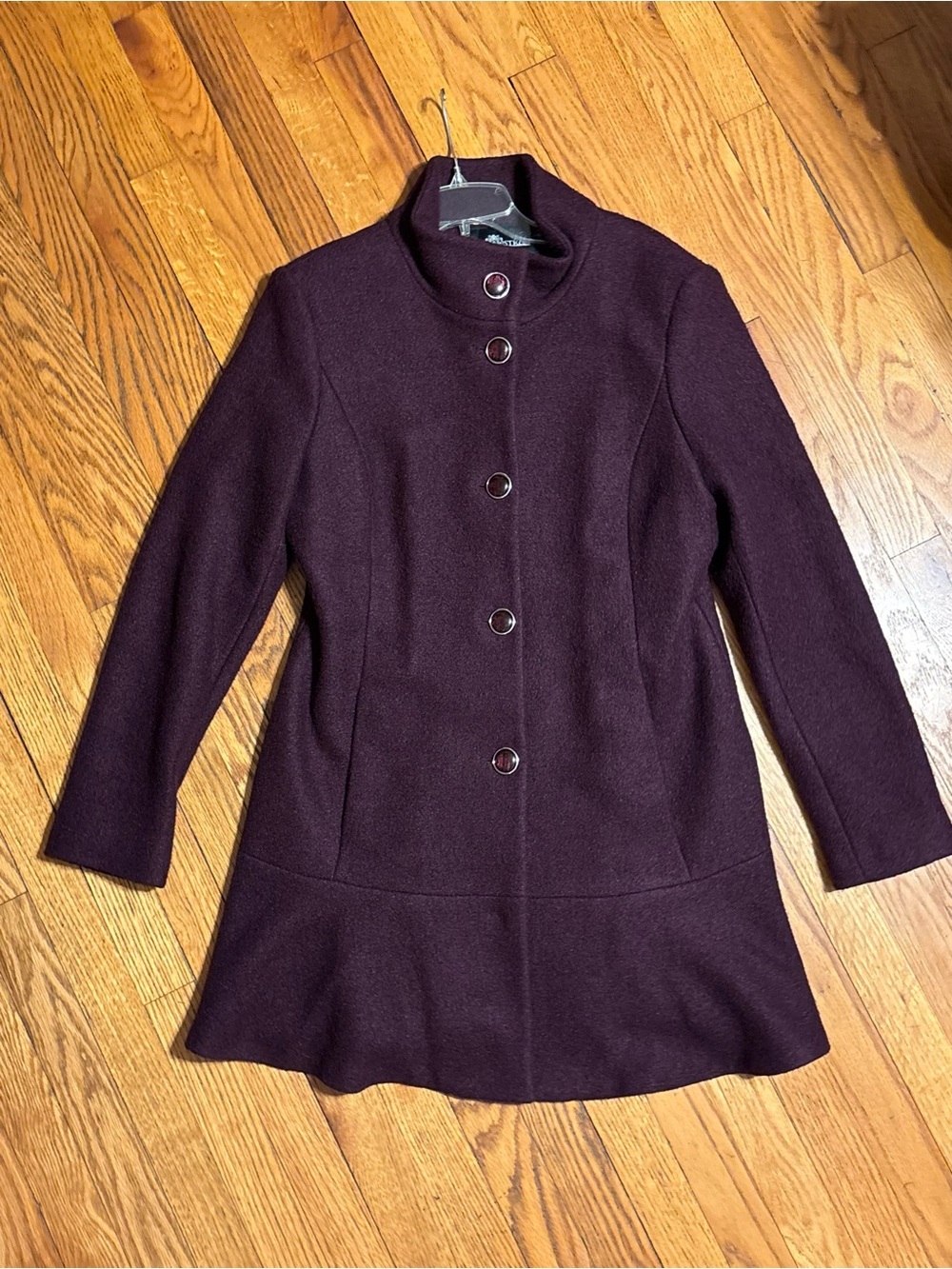 Women's Eggplant color Coat with flare bottom